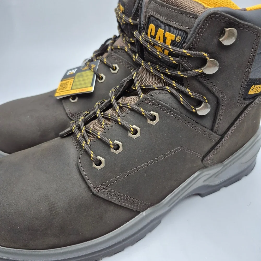 CAT Striver Soft Toe Industrial Brown Boots Men's Size 13 Wide Slip Resistant